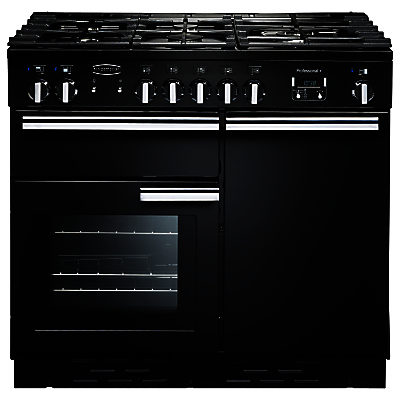 Rangemaster Professional + 100 Dual Fuel Range Cooker Gloss Black